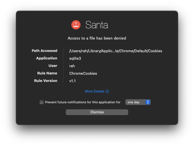 File-access authorization notification dialog