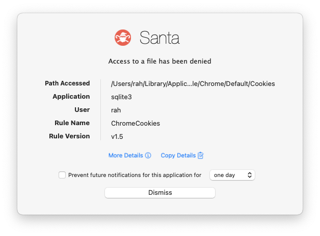 File-access authorization notification dialog