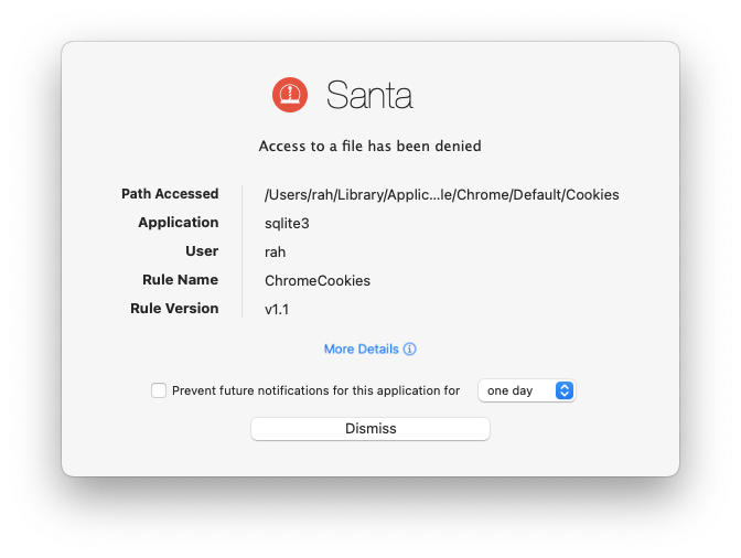 File-access authorization notification dialog